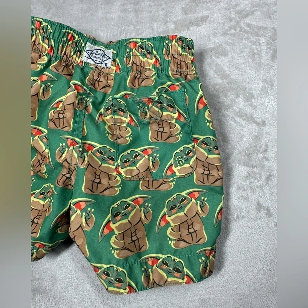 Disney Star Wars X Gap Baby Yoda Grogu Green Swim Trunks Boardshorts 18-24 M